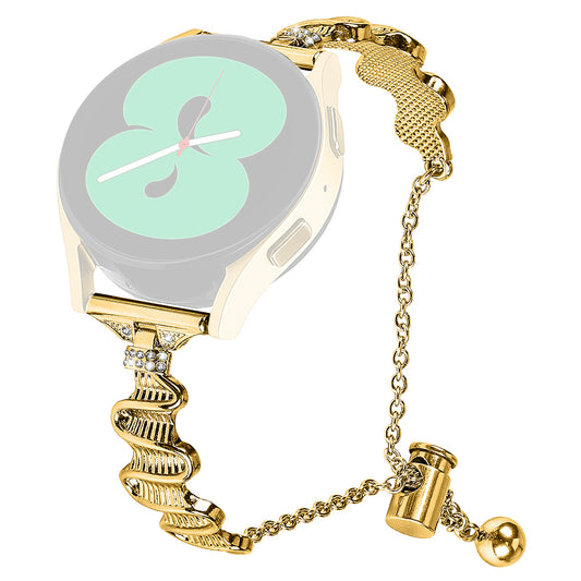 For Samsung Galaxy Watch4 / 4 Classic / Watch 5 Alloy Watch Band 20mm Rhinestones Decor Bracelet Strap