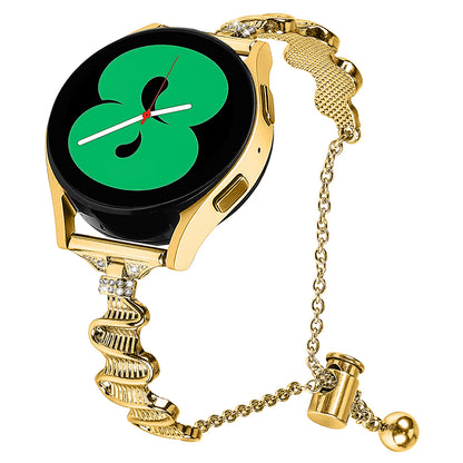 For Samsung Galaxy Watch4 / 4 Classic / Watch 5 Alloy Watch Band 20mm Rhinestones Decor Bracelet Strap