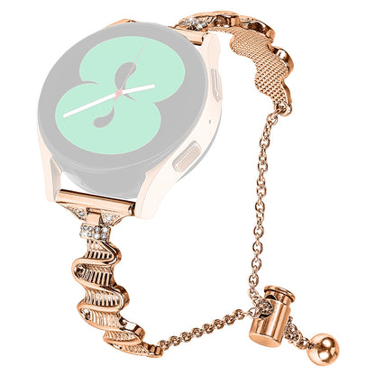 For Samsung Galaxy Watch4 / 4 Classic / Watch 5 Alloy Watch Band 20mm Rhinestones Decor Bracelet Strap
