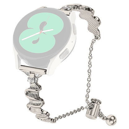 For Samsung Galaxy Watch4 / 4 Classic / Watch 5 Alloy Watch Band 20mm Rhinestones Decor Bracelet Strap