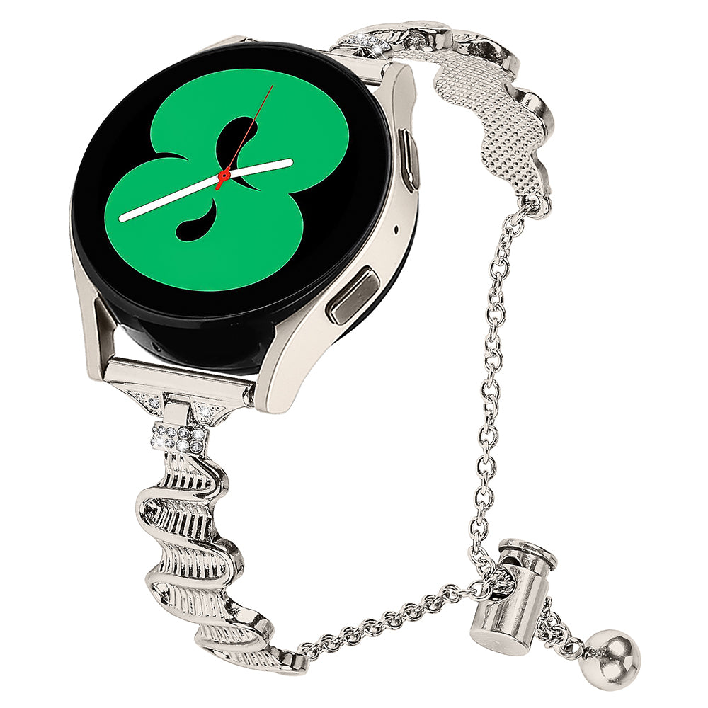 For Samsung Galaxy Watch4 / 4 Classic / Watch 5 Alloy Watch Band 20mm Rhinestones Decor Bracelet Strap