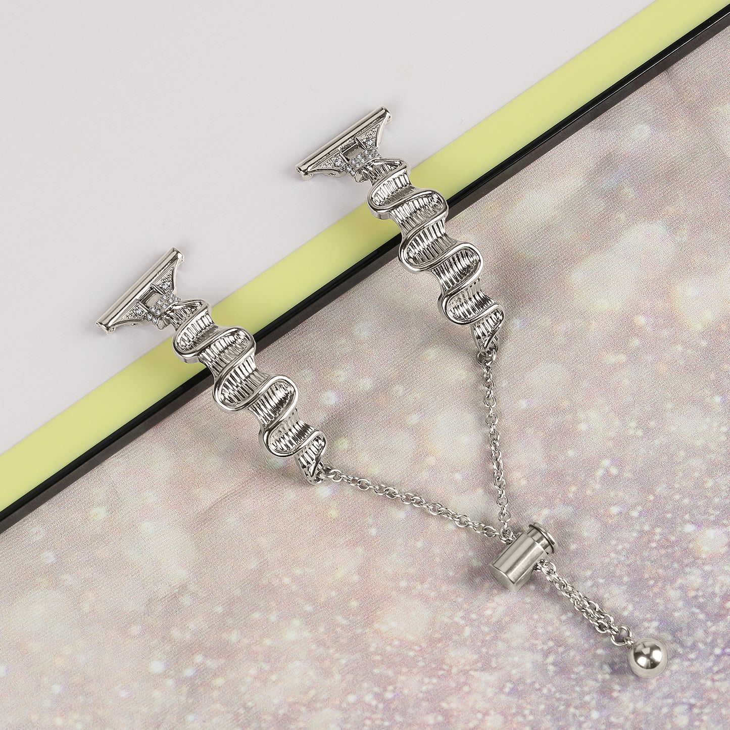 For Samsung Galaxy Watch4 / 4 Classic / Watch 5 Alloy Watch Band 20mm Rhinestones Decor Bracelet Strap