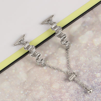 For Samsung Galaxy Watch4 / 4 Classic / Watch 5 Alloy Watch Band 20mm Rhinestones Decor Bracelet Strap