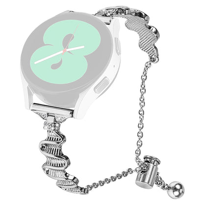 For Samsung Galaxy Watch4 / 4 Classic / Watch 5 Alloy Watch Band 20mm Rhinestones Decor Bracelet Strap