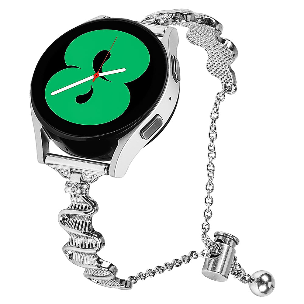 For Samsung Galaxy Watch4 / 4 Classic / Watch 5 Alloy Watch Band 20mm Rhinestones Decor Bracelet Strap