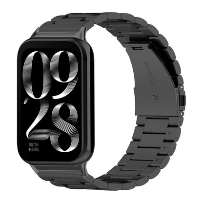 For Xiaomi Smart Band 8 Pro Stainless Steel Watch Strap with Tool, Spring Bar, Black Watch Band