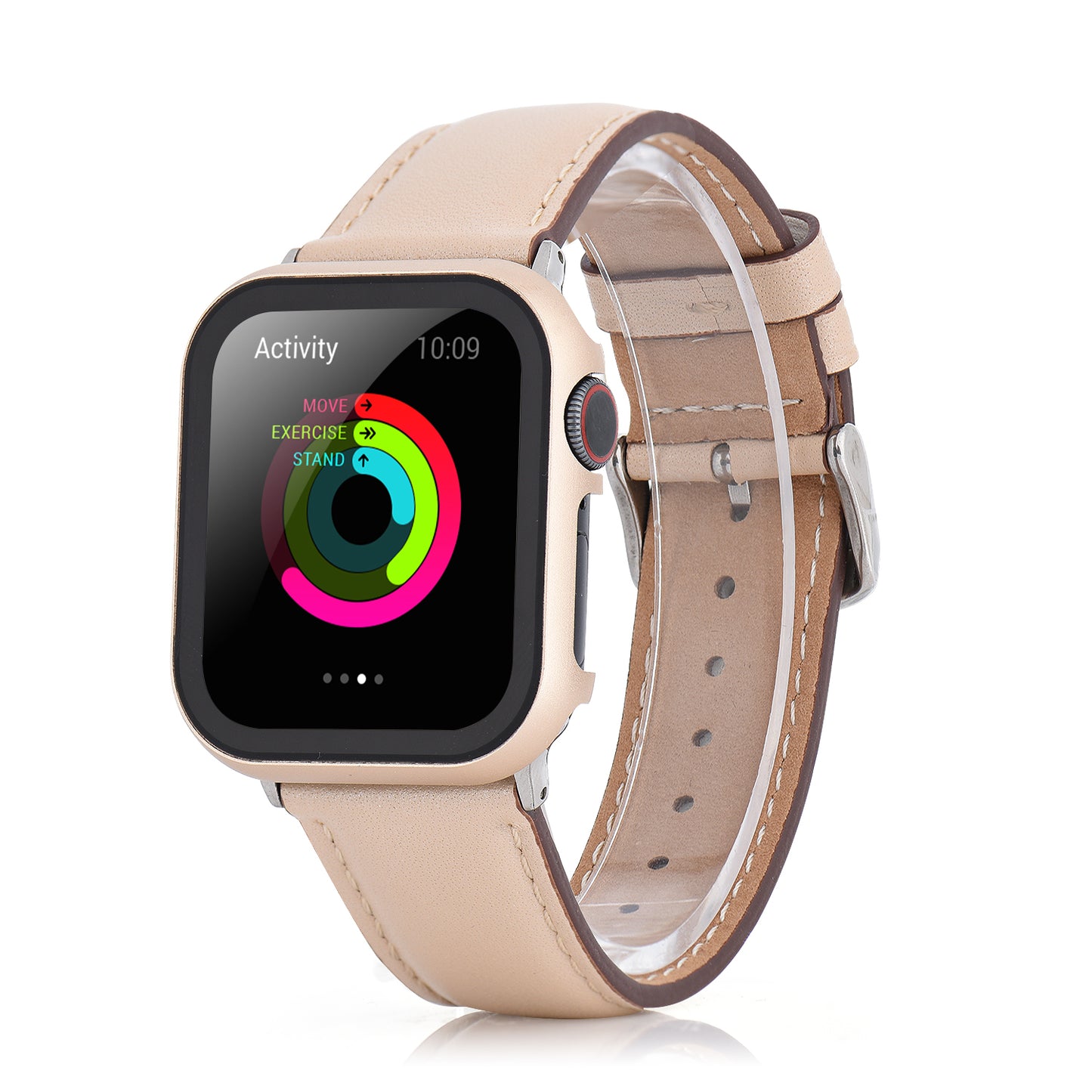 For Apple Watch Series 3 2 1 38mm Full Protection Metal Watch Case with Tempered Glass Screen Protector