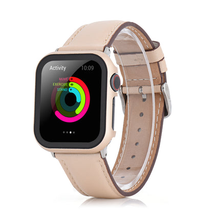 For Apple Watch Series 3 2 1 38mm Full Protection Metal Watch Case with Tempered Glass Screen Protector