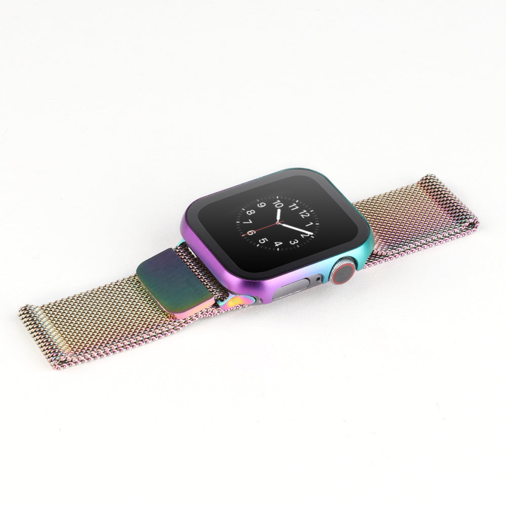 For Apple Watch Series 3 2 1 38mm Full Protection Metal Watch Case with Tempered Glass Screen Protector