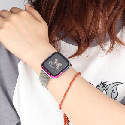 For Apple Watch Series 3 2 1 38mm Full Protection Metal Watch Case with Tempered Glass Screen Protector