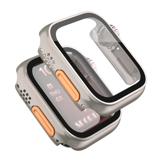 For Apple Watch Series 9 / 8 / 7 45mm Waterproof Hard PC Watch Case with Tempered Glass Screen Protector