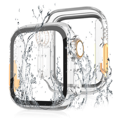 For Apple Watch Series 9 / 8 / 7 45mm Waterproof Hard PC Watch Case with Tempered Glass Screen Protector
