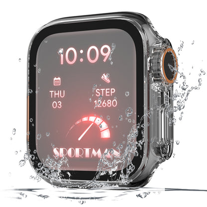 For Apple Watch Series 9 / 8 / 7 45mm Waterproof Hard PC Watch Case with Tempered Glass Screen Protector