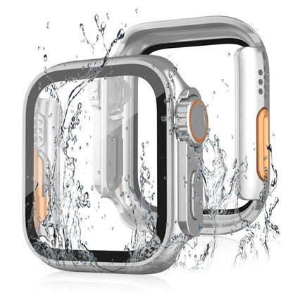 For Apple Watch Series 9 / 8 / 7 45mm Waterproof Hard PC Watch Case with Tempered Glass Screen Protector