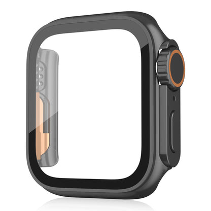 For Apple Watch Series 9 / 8 / 7 45mm Waterproof Hard PC Watch Case with Tempered Glass Screen Protector