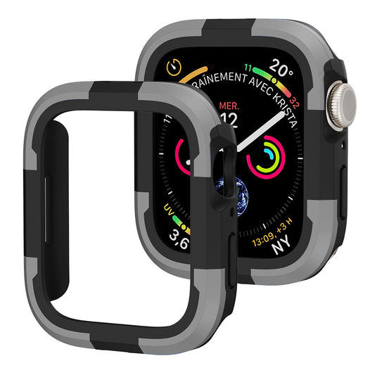 For Apple Watch Series 9 / 8 / 7 45mm TPU+PC Rugged Shockproof Case Anti-scratch Frame Armor Watch Cover