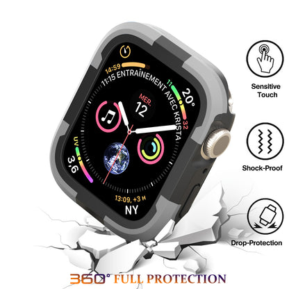 For Apple Watch Series 9 / 8 / 7 45mm TPU+PC Rugged Shockproof Case Anti-scratch Frame Armor Watch Cover