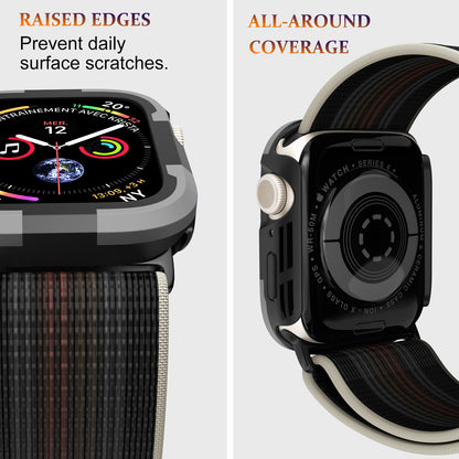 For Apple Watch Series 9 / 8 / 7 45mm TPU+PC Rugged Shockproof Case Anti-scratch Frame Armor Watch Cover
