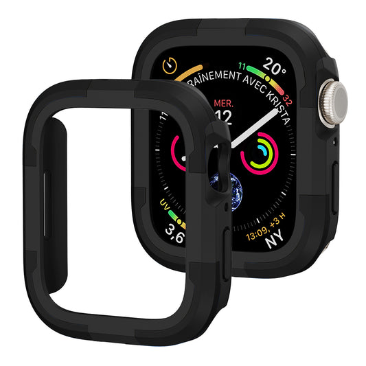 For Apple Watch Series 9 / 8 / 7 45mm TPU+PC Rugged Shockproof Case Anti-scratch Frame Armor Watch Cover