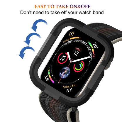 For Apple Watch Series 9 / 8 / 7 45mm TPU+PC Rugged Shockproof Case Anti-scratch Frame Armor Watch Cover