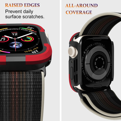 For Apple Watch Series 9 / 8 / 7 45mm TPU+PC Rugged Shockproof Case Anti-scratch Frame Armor Watch Cover