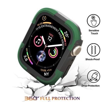 For Apple Watch Series 9 / 8 / 7 45mm TPU+PC Rugged Shockproof Case Anti-scratch Frame Armor Watch Cover