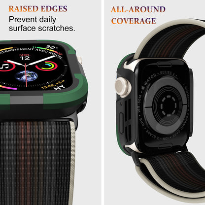 For Apple Watch Series 9 / 8 / 7 45mm TPU+PC Rugged Shockproof Case Anti-scratch Frame Armor Watch Cover