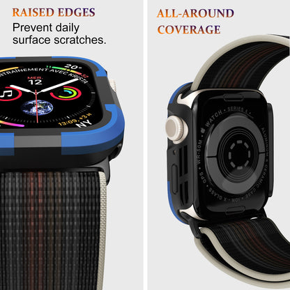For Apple Watch Series 9 / 8 / 7 45mm TPU+PC Rugged Shockproof Case Anti-scratch Frame Armor Watch Cover