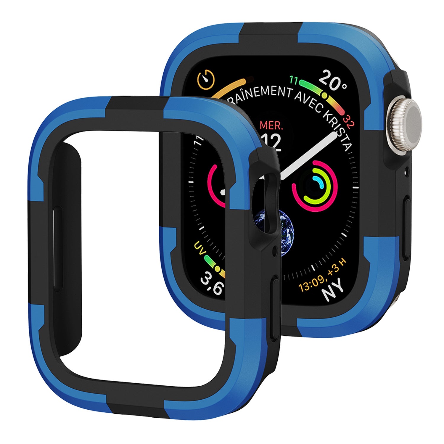 Rugged Protective Case for Apple Watch Ultra 2 49mm / Ultra 49mm TPU+PC Watch Guard Shockproof Frame Cover