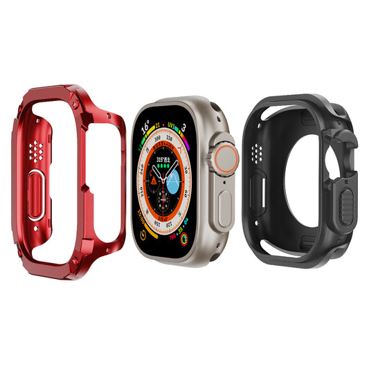PC+TPU Watch Case for Apple Watch Series 9 / 8 / 7 45mm / 6 5 4 SE (2022) SE 44mm Scratch-Resistant Frame Cover