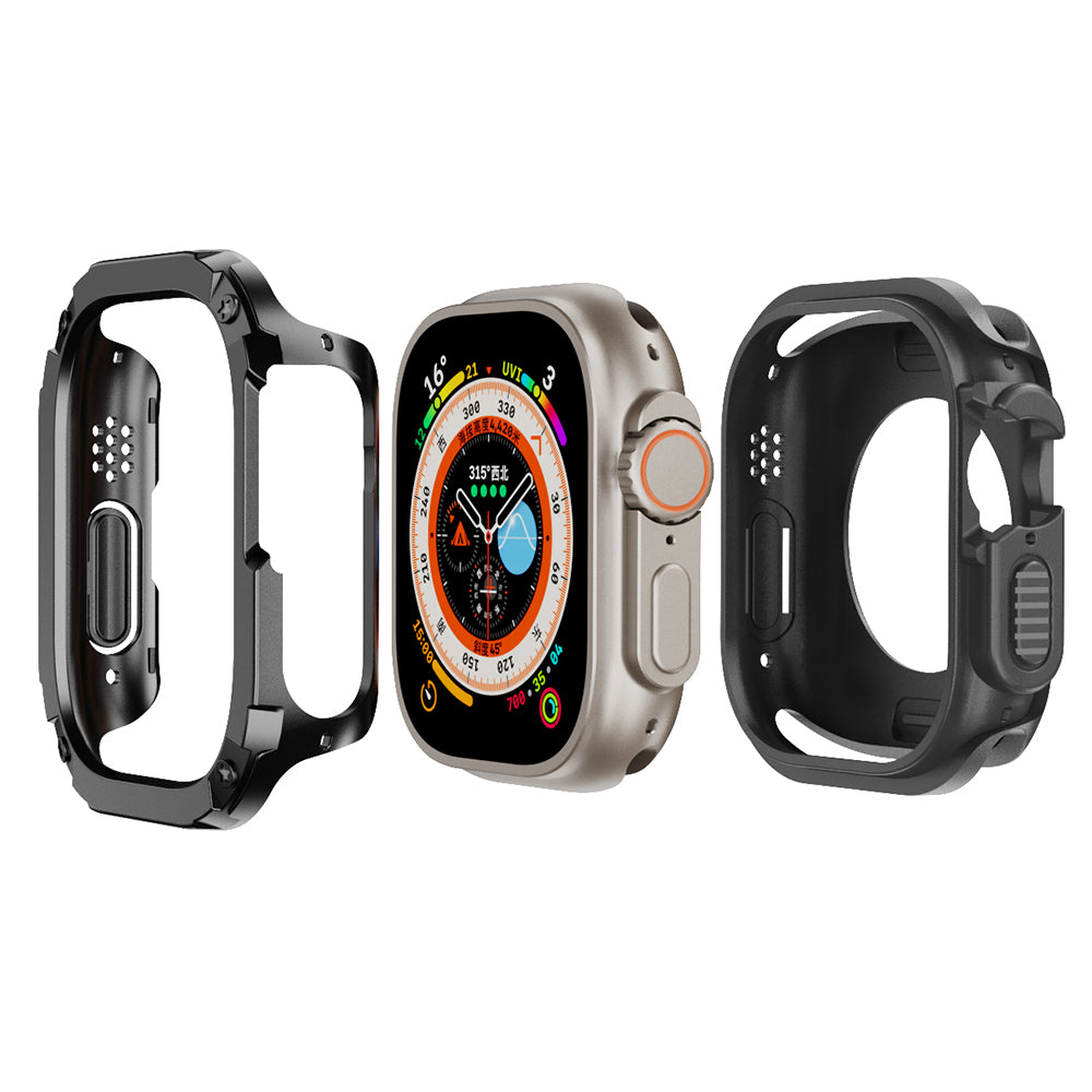 PC+TPU Watch Case for Apple Watch Series 9 / 8 / 7 45mm / 6 5 4 SE (2022) SE 44mm Scratch-Resistant Frame Cover
