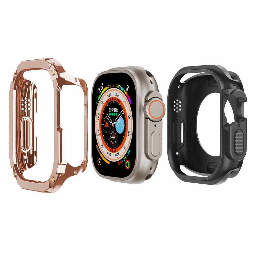 PC+TPU Watch Case for Apple Watch Series 9 / 8 / 7 45mm / 6 5 4 SE (2022) SE 44mm Scratch-Resistant Frame Cover