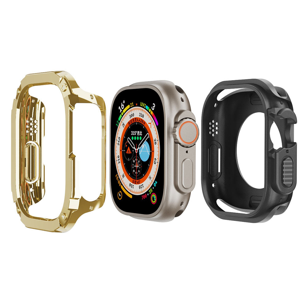 PC+TPU Watch Case for Apple Watch Series 9 / 8 / 7 45mm / 6 5 4 SE (2022) SE 44mm Scratch-Resistant Frame Cover