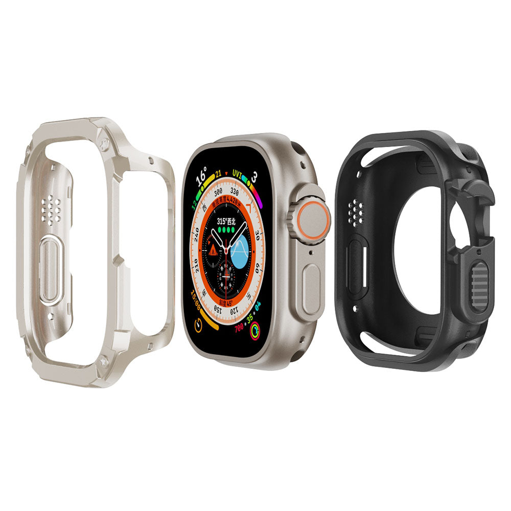 PC+TPU Watch Case for Apple Watch Series 9 / 8 / 7 45mm / 6 5 4 SE (2022) SE 44mm Scratch-Resistant Frame Cover