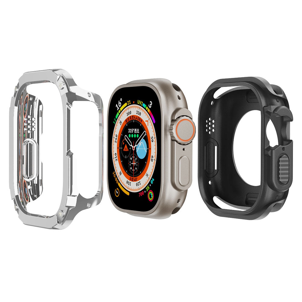 PC+TPU Watch Case for Apple Watch Series 9 / 8 / 7 45mm / 6 5 4 SE (2022) SE 44mm Scratch-Resistant Frame Cover