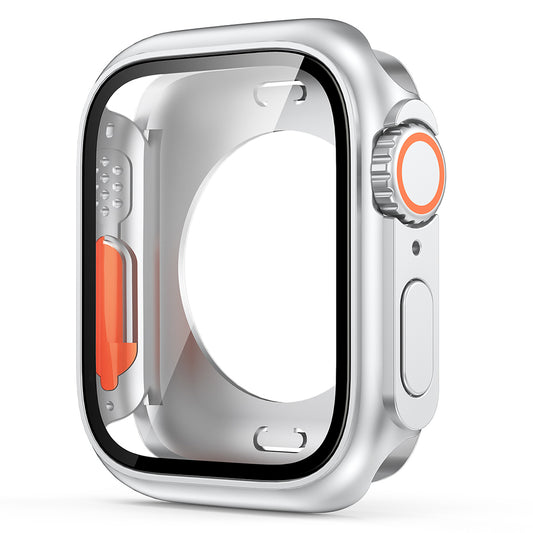 For Apple Watch Series 9 / 8 / 7 45mm Overall Protective Cover Hard PC Watch Case with Tempered Glass Screen Protector