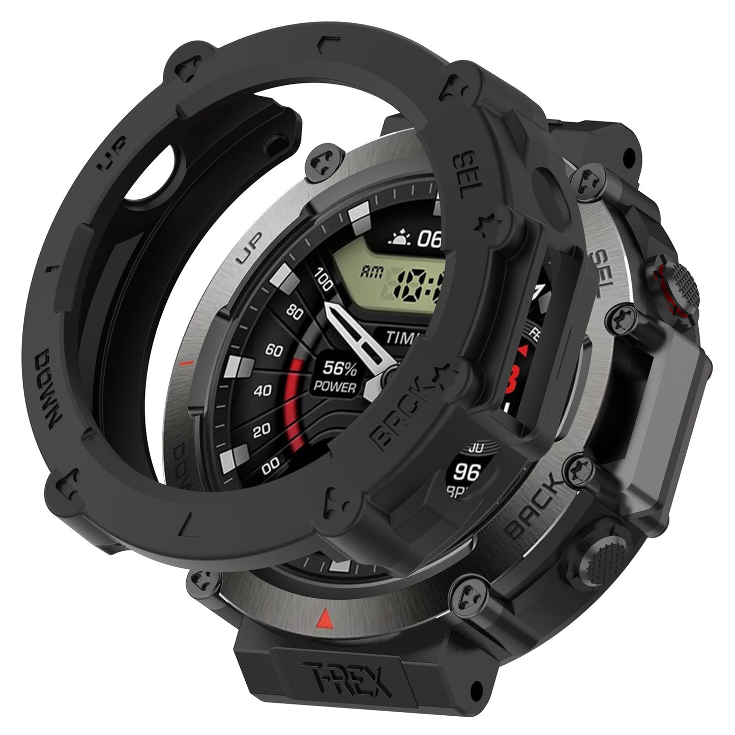 Anti-Scratch Watch Housing Case for Amazfit T-Rex Ultra A2142 TPU Cover Quick Release Hollow Case