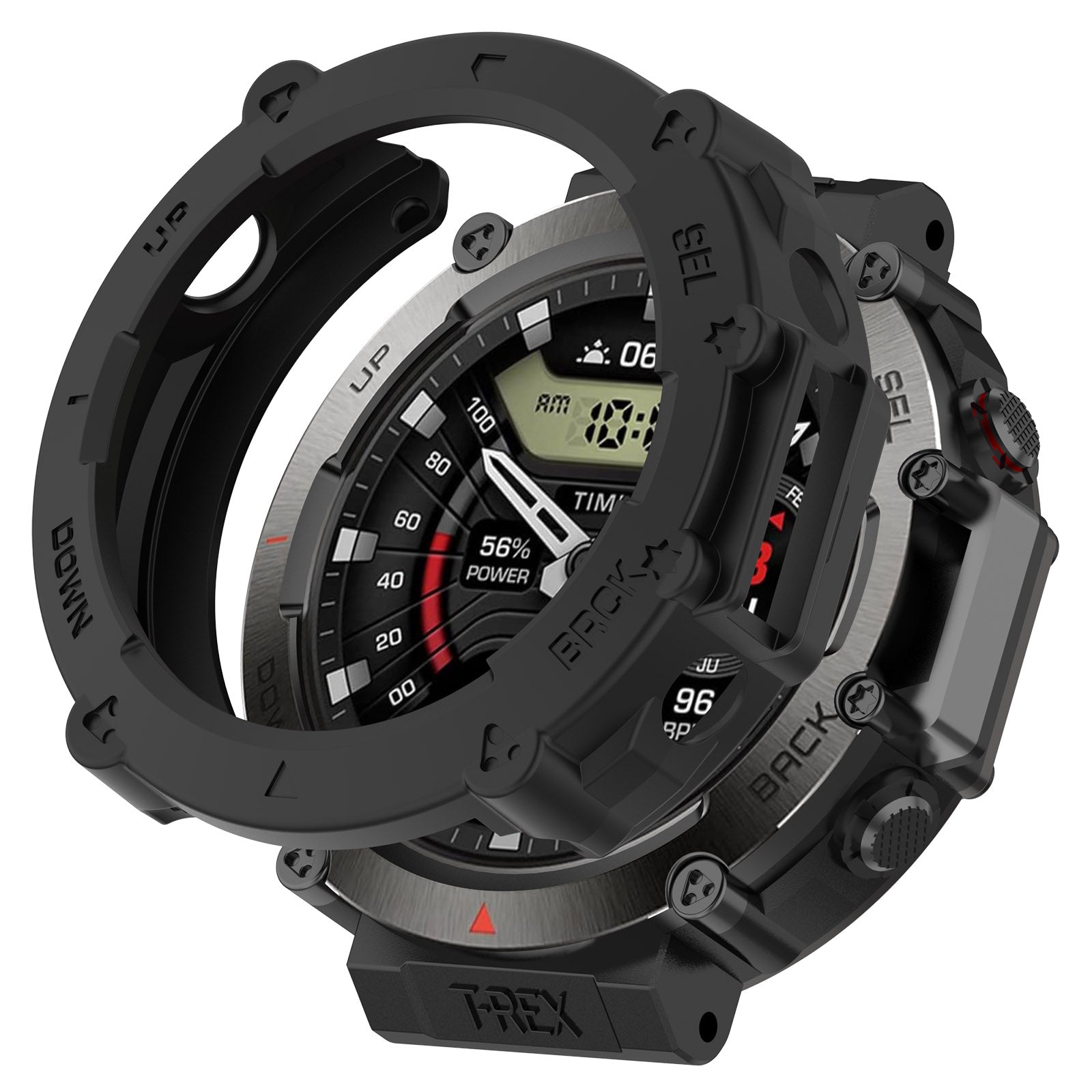 Anti-Scratch Watch Housing Case for Amazfit T-Rex Ultra A2142 TPU Cover Quick Release Hollow Case