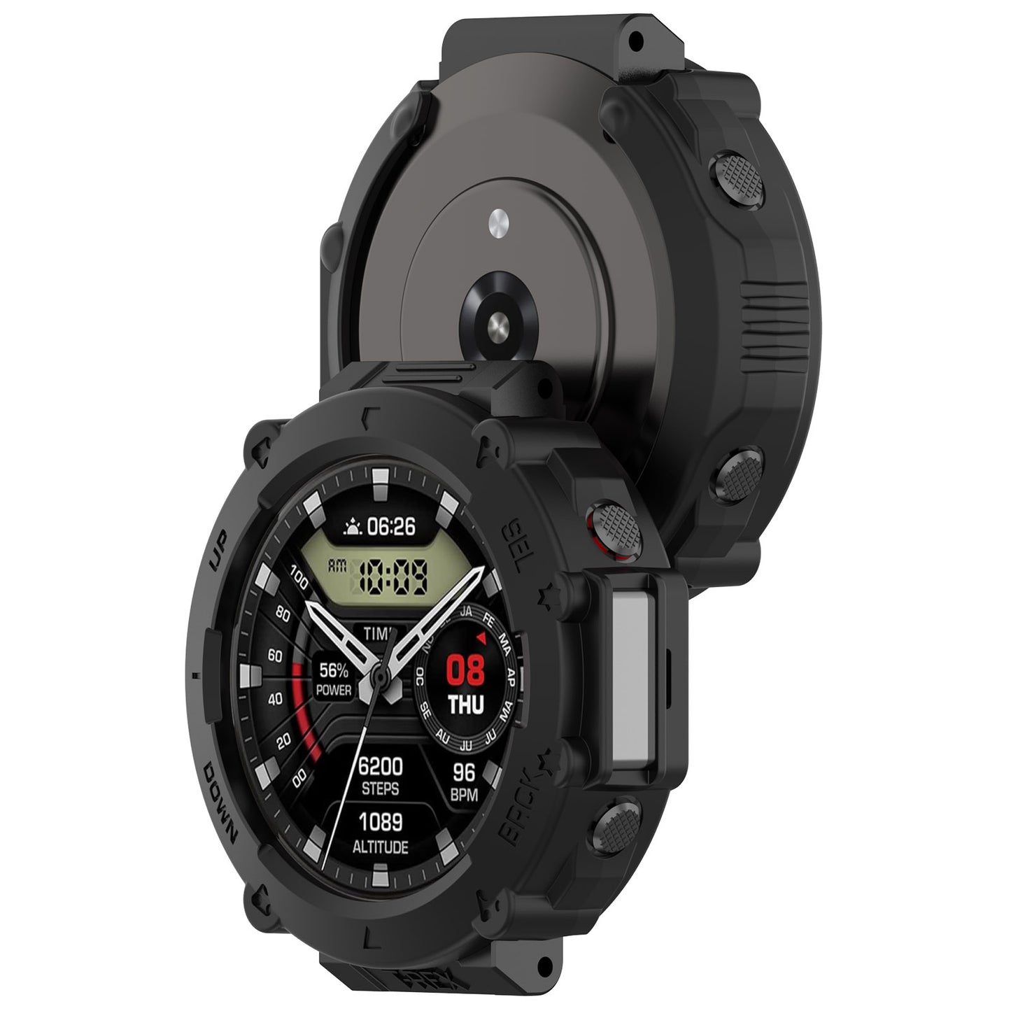 Anti-Scratch Watch Housing Case for Amazfit T-Rex Ultra A2142 TPU Cover Quick Release Hollow Case