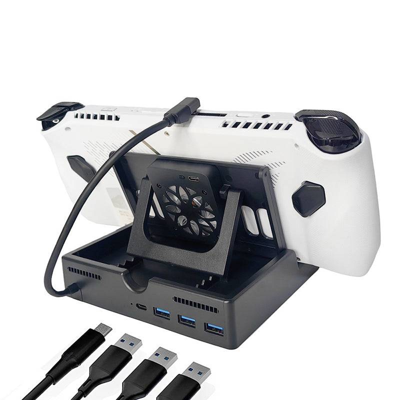 4-in-1 Type-C Charging Dock with Cooling Fan for Asus ROG Ally Game Console Multi-Function Docking Station