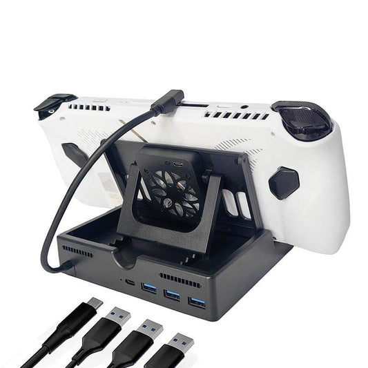 4-in-1 Type-C Charging Dock with Cooling Fan for Asus ROG Ally Game Console Multi-Function Docking Station