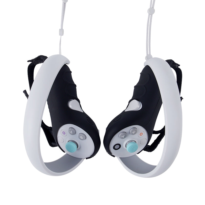 2Pcs Handle Grip Shell for Pico 4  /  Pico 4 Pro VR Controller Anti-slip Silicone Case with Lanyard