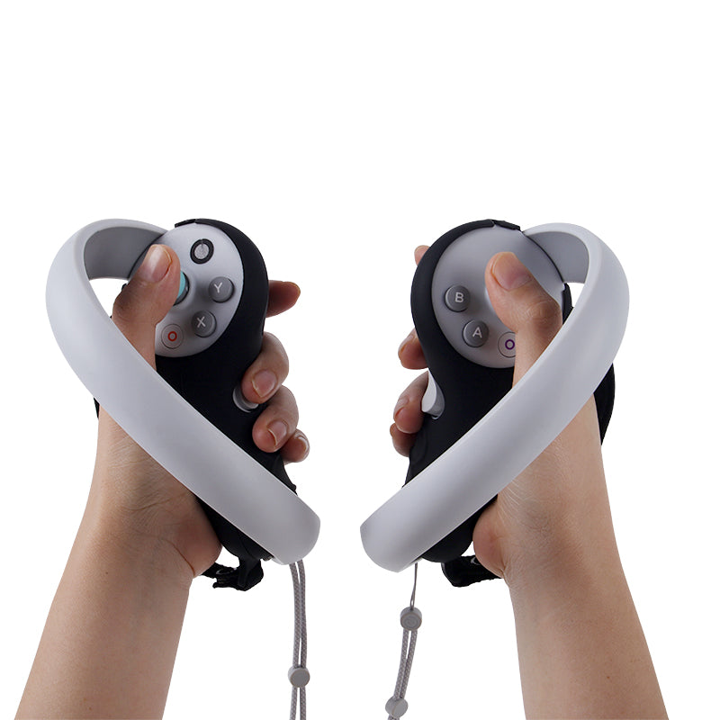 2Pcs Handle Grip Shell for Pico 4  /  Pico 4 Pro VR Controller Anti-slip Silicone Case with Lanyard