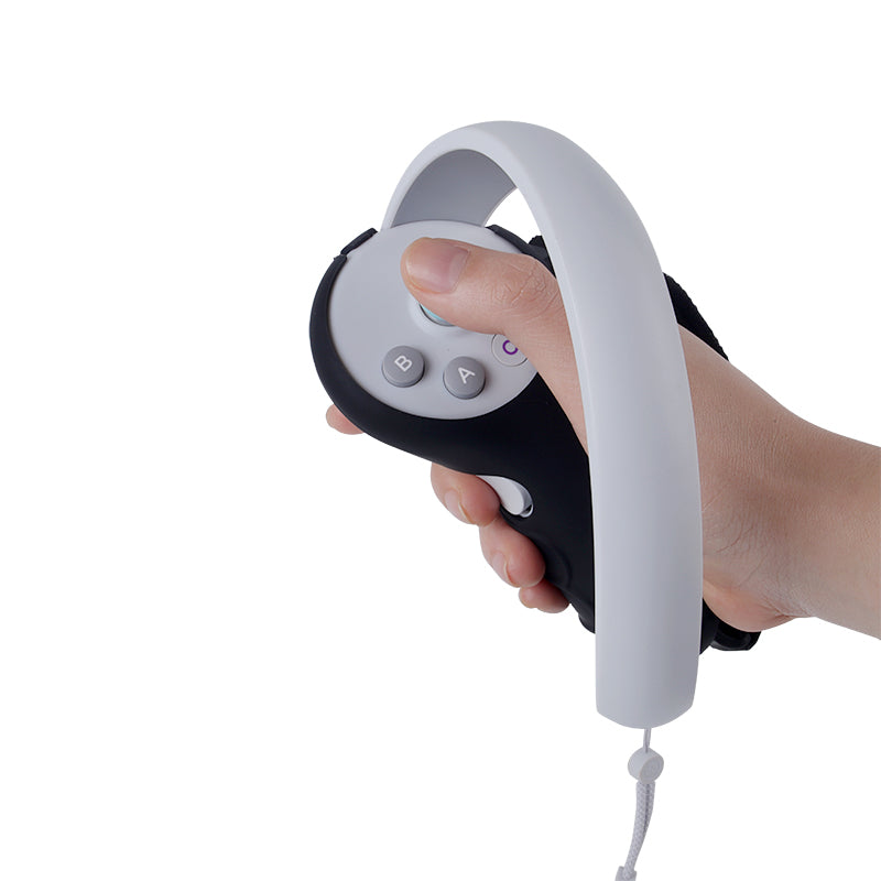 2Pcs Handle Grip Shell for Pico 4  /  Pico 4 Pro VR Controller Anti-slip Silicone Case with Lanyard