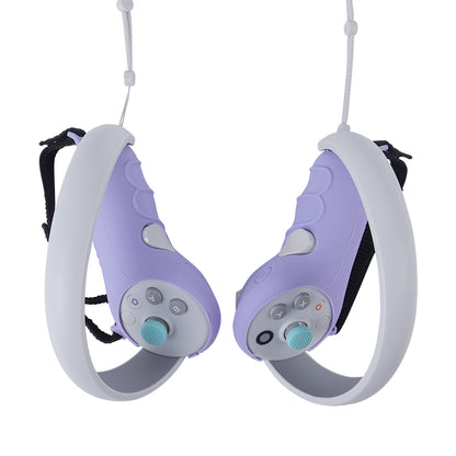 2Pcs Handle Grip Shell for Pico 4  /  Pico 4 Pro VR Controller Anti-slip Silicone Case with Lanyard