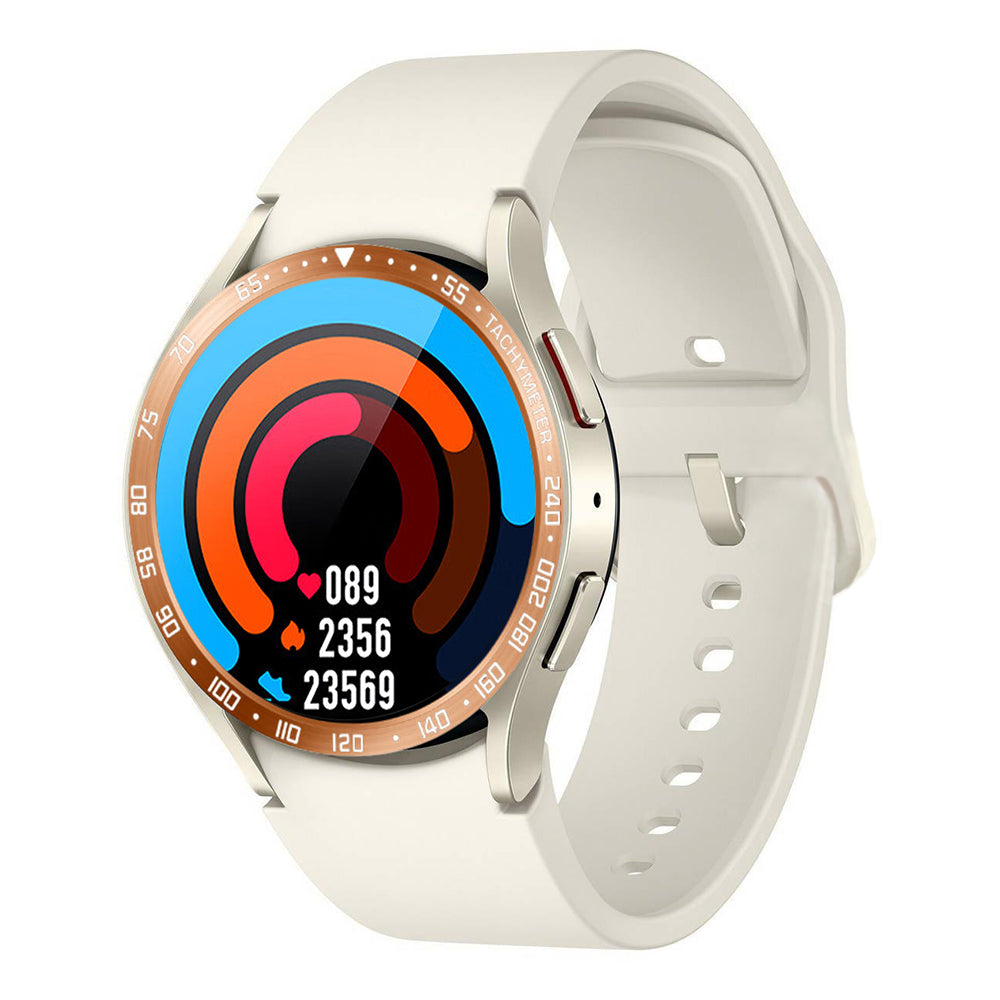For Samsung Galaxy Watch6 Classic 47mm Watch Stainless Steel Bezel Insert Protective Ring Anti-scratch Adhesive Cover (Type E)