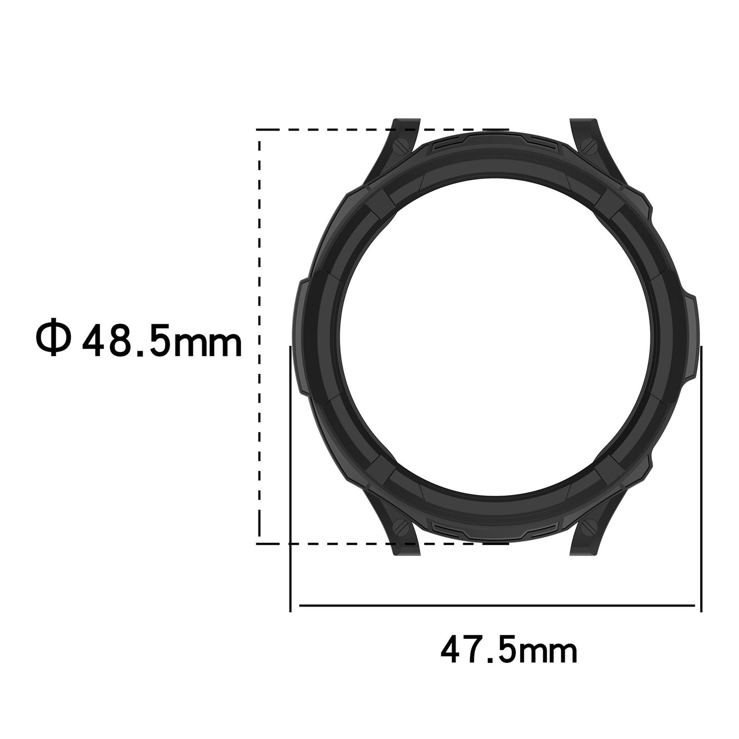 For Samsung Galaxy Watch6 Classic 43mm Watch Frame TPU Protector with Dial Panel Not Complete Covering Case