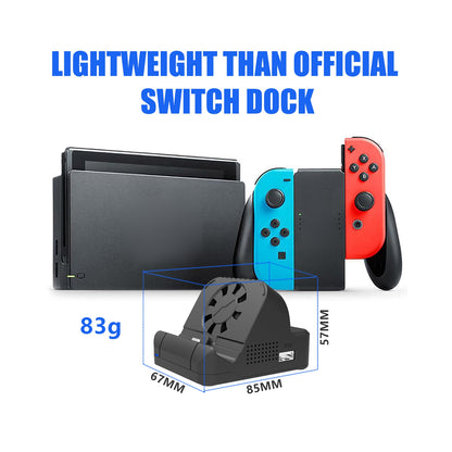 SW300 Docking Station for Nintendo Switch , Portable HD TV Dock Hub Adapter with Fan