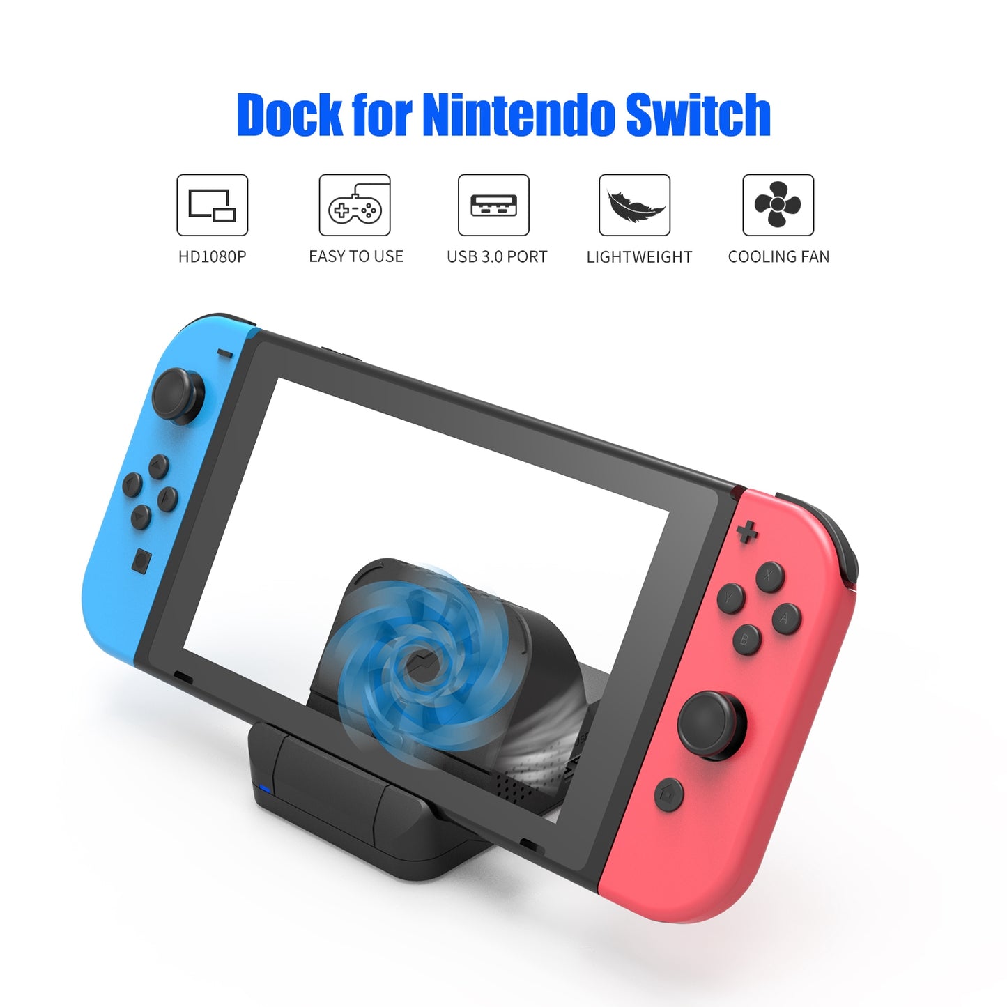 SW300 Docking Station for Nintendo Switch , Portable HD TV Dock Hub Adapter with Fan
