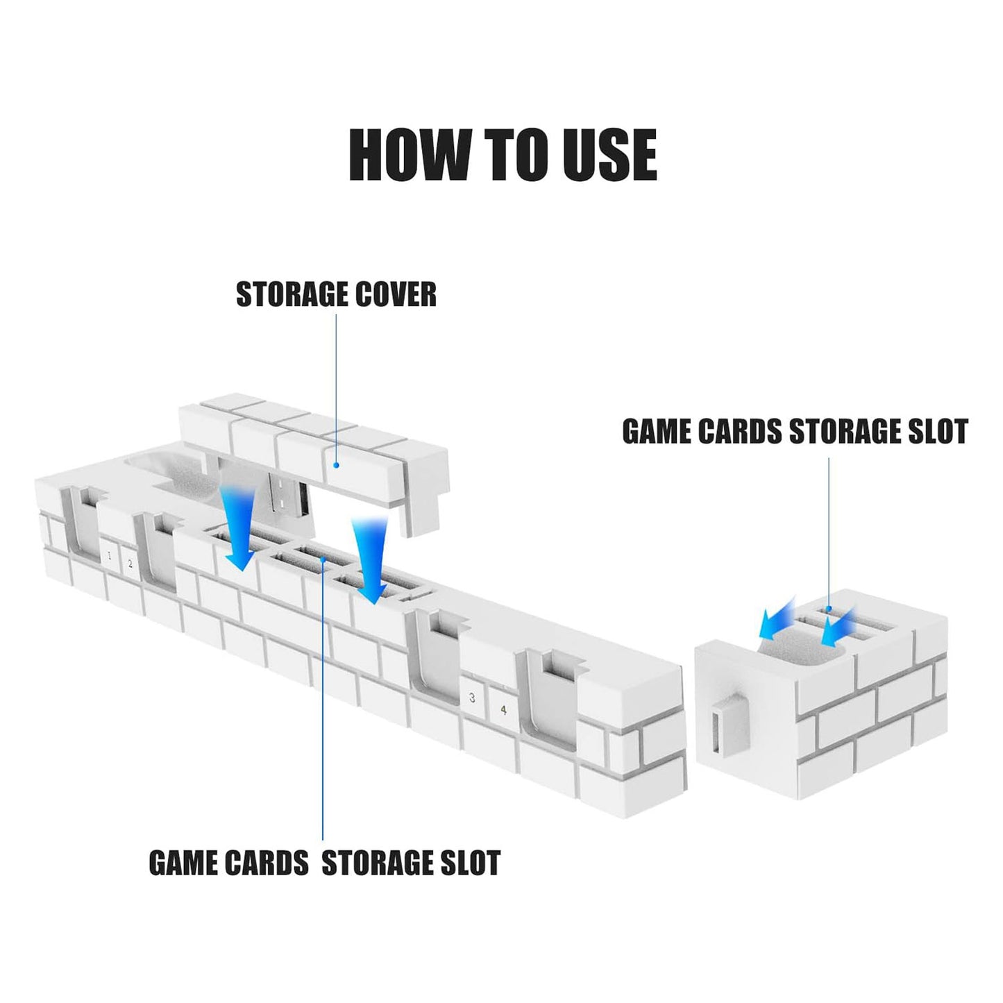 SW488 Charger Dock for Nintendo Switch Controller Fast Charging Dock Station for 4 Joy-cons with Game Cards Storage